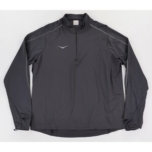 Hoka One One Pullover Mens Large Gray Quarter Zip Long Sleeve Running Reflective